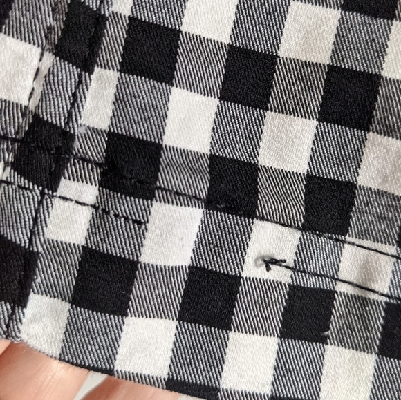 Free People Black And White Gingham Mini Skirt Stretch Cotton 8 Retro Twee - Picture 14 of 17